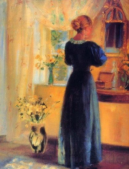 Anna Ancher Young Girl in front of Mirror